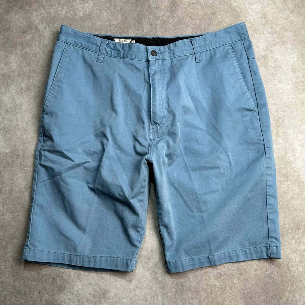 Volcom Vmonty Blue Chino Shorts Mens Size 36 Skater Casual